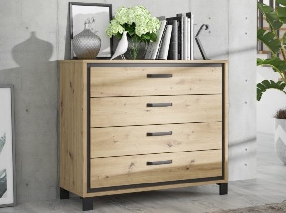 Czteroszufladowa komoda w stylu loftowym Trondheim 211