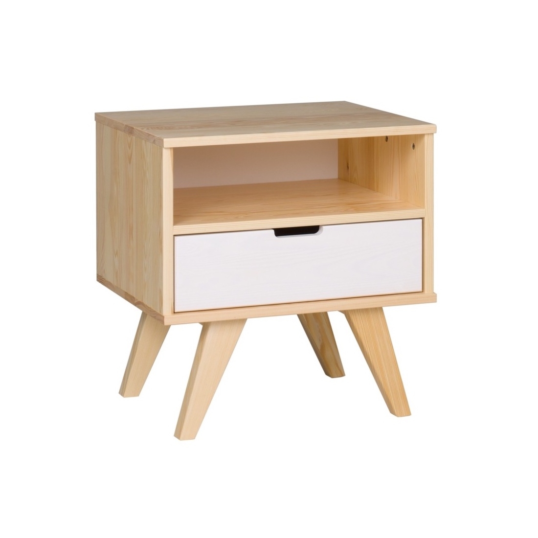 Drewniany stolik nocny Malmo w stylu skandynawskim