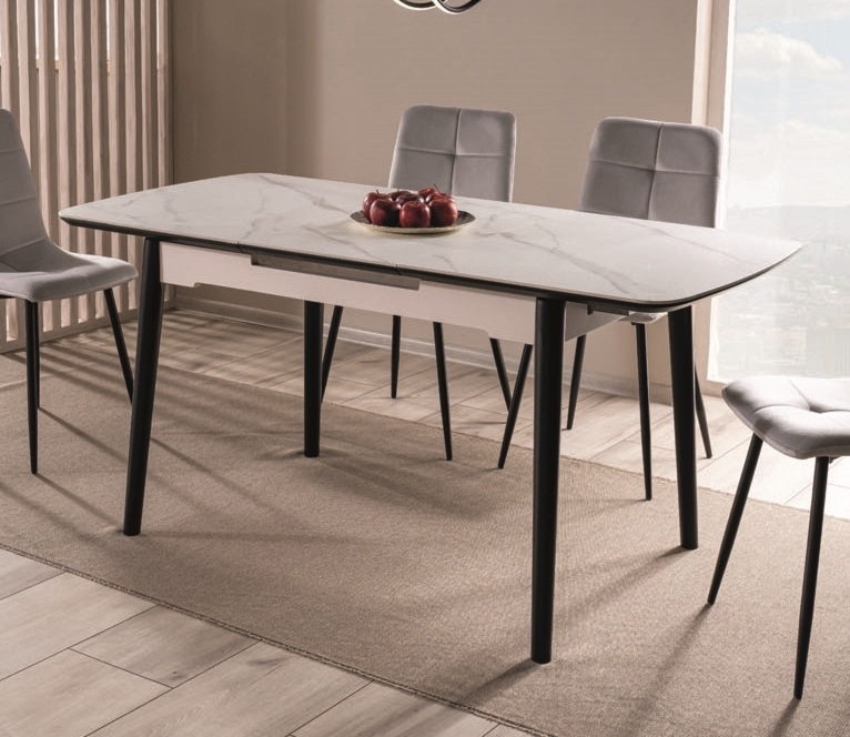 Prostokątny stół Apollo efekt białego marmuru