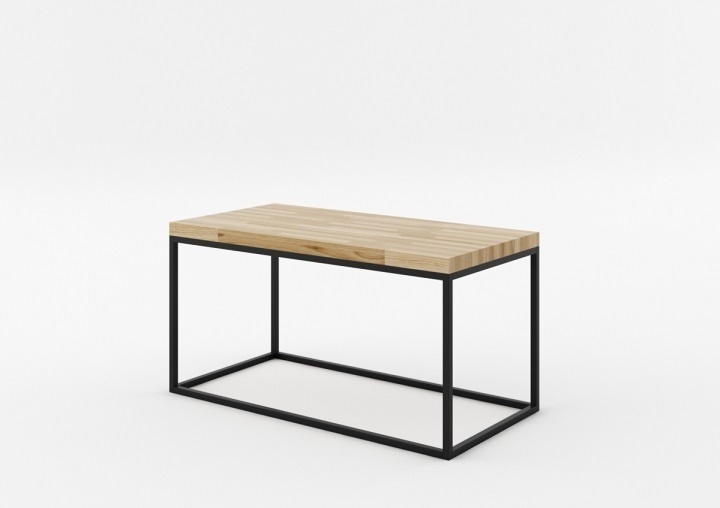 Stolik dębowy prostokątny NOi Absynth na czarnym stelażu