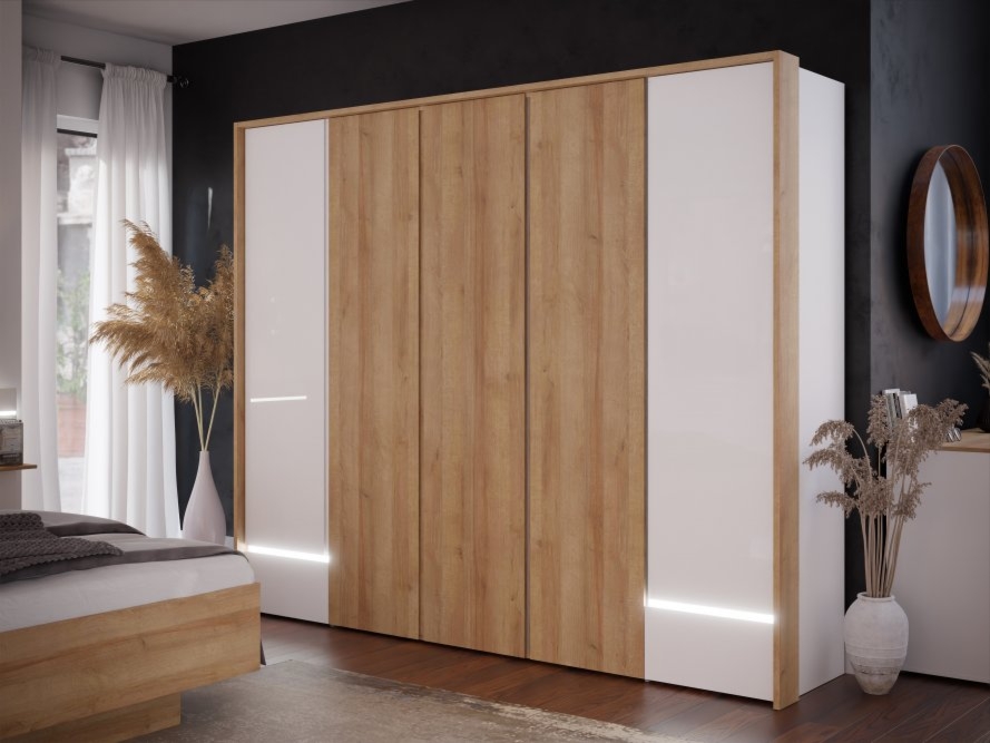 5-drzwiowa szafa na ubrania z oświetleniem Lenybelardo  5511