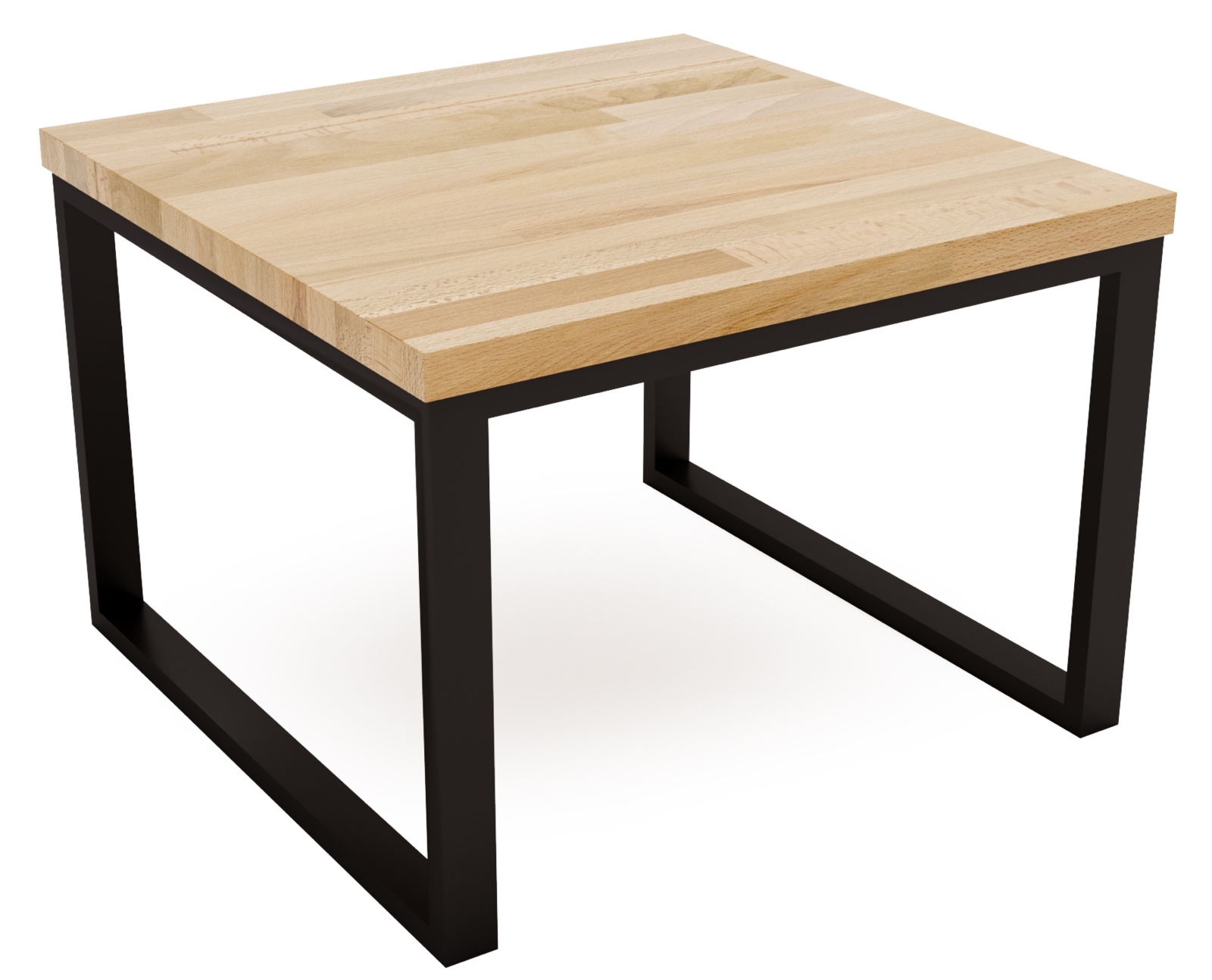 Dębowy stolik kawowy na czarnych płozach Arco 60×50 cm