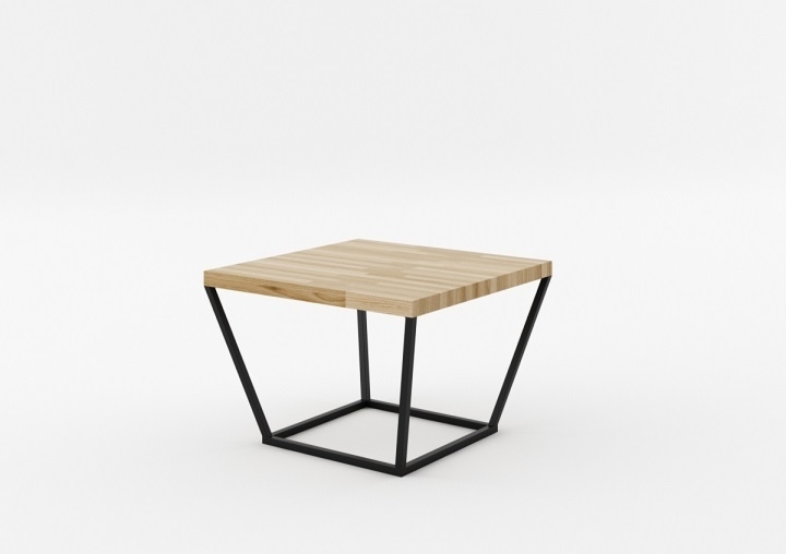 Stolik dębowy kwadratowy NOi Absynth na czarnym stelażu