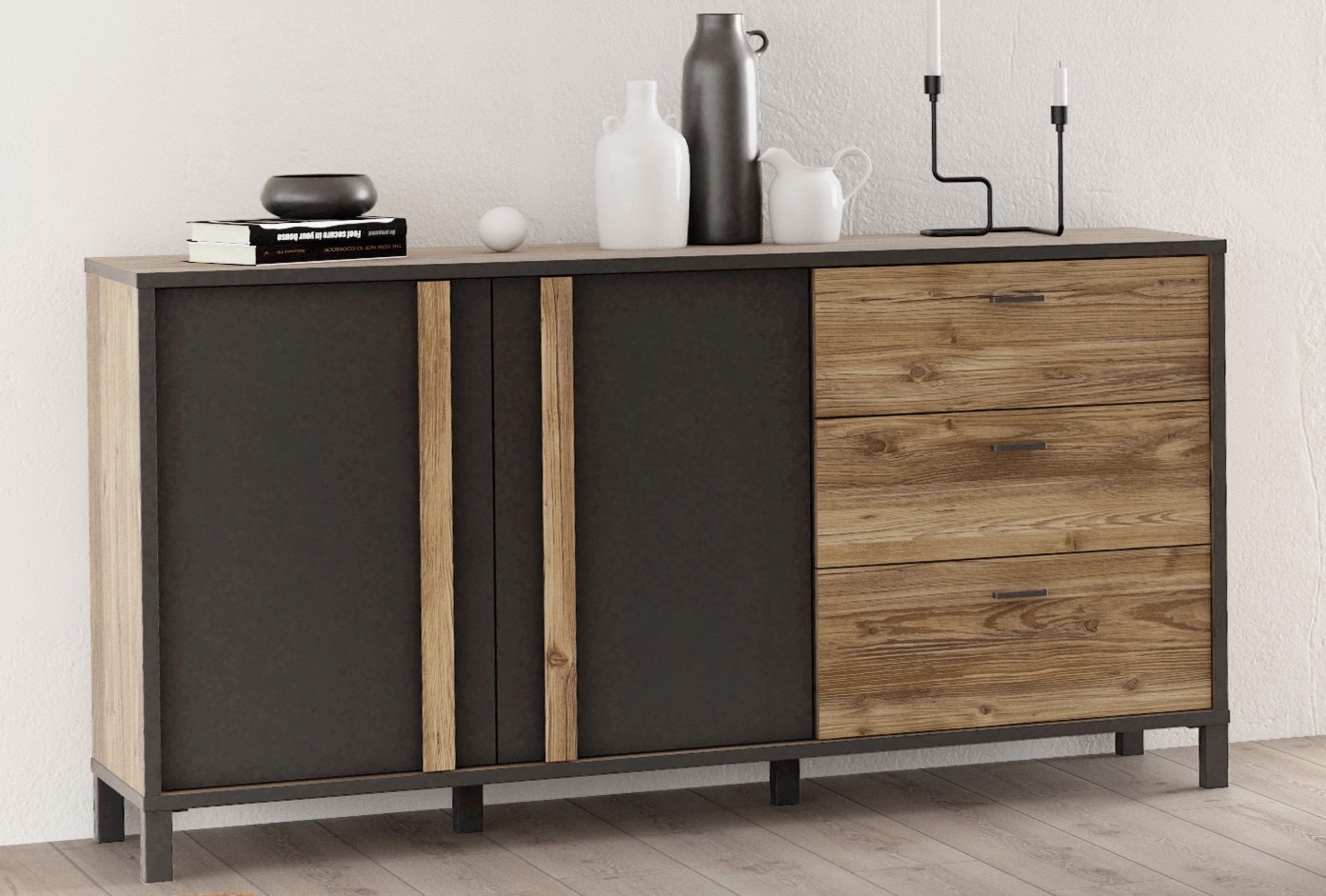 Dwudrzwiowa komoda z 3 szufladami Hayato 231