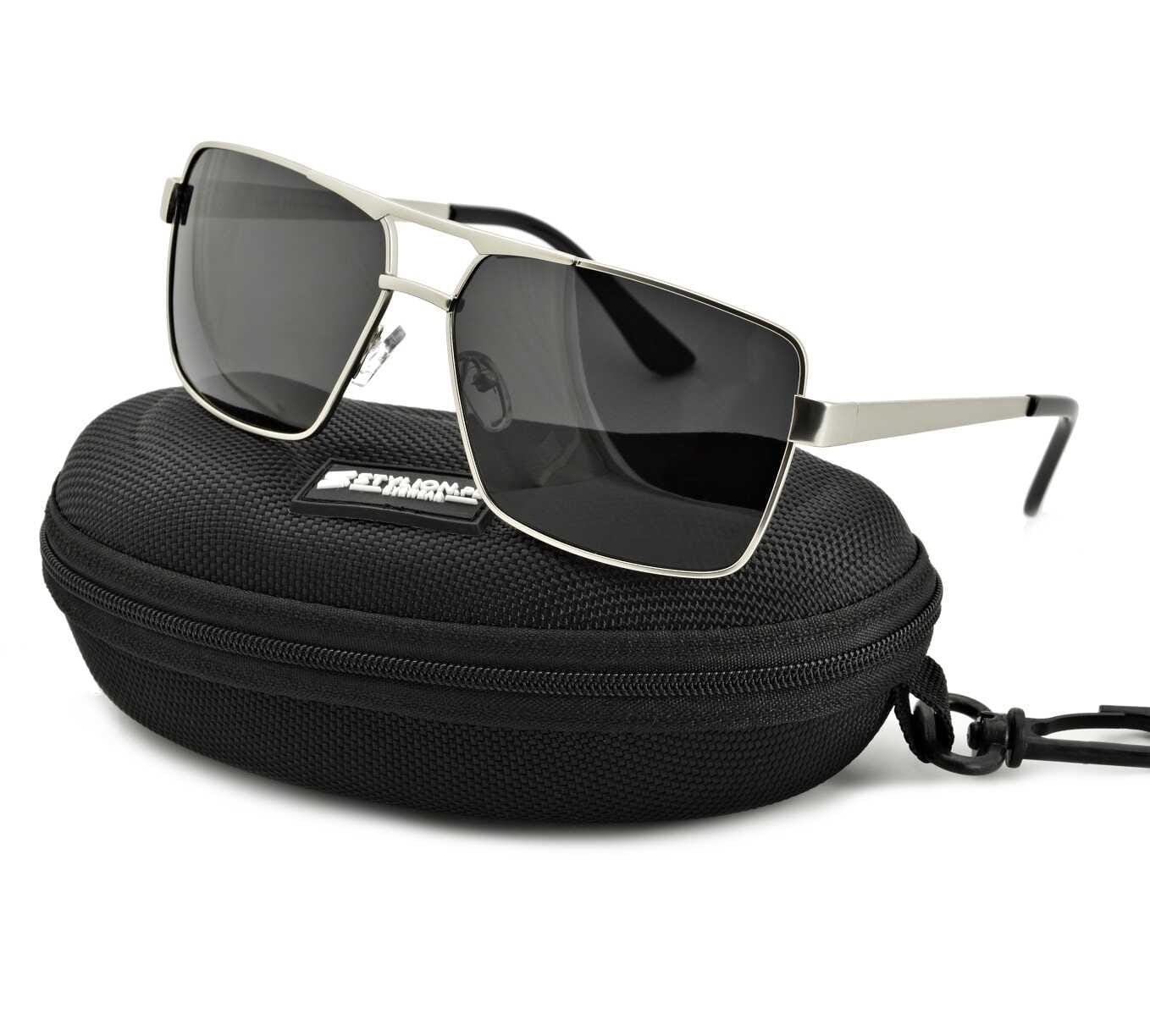Męskie pilotki polaryzacyjne okulary aviator pol-7067