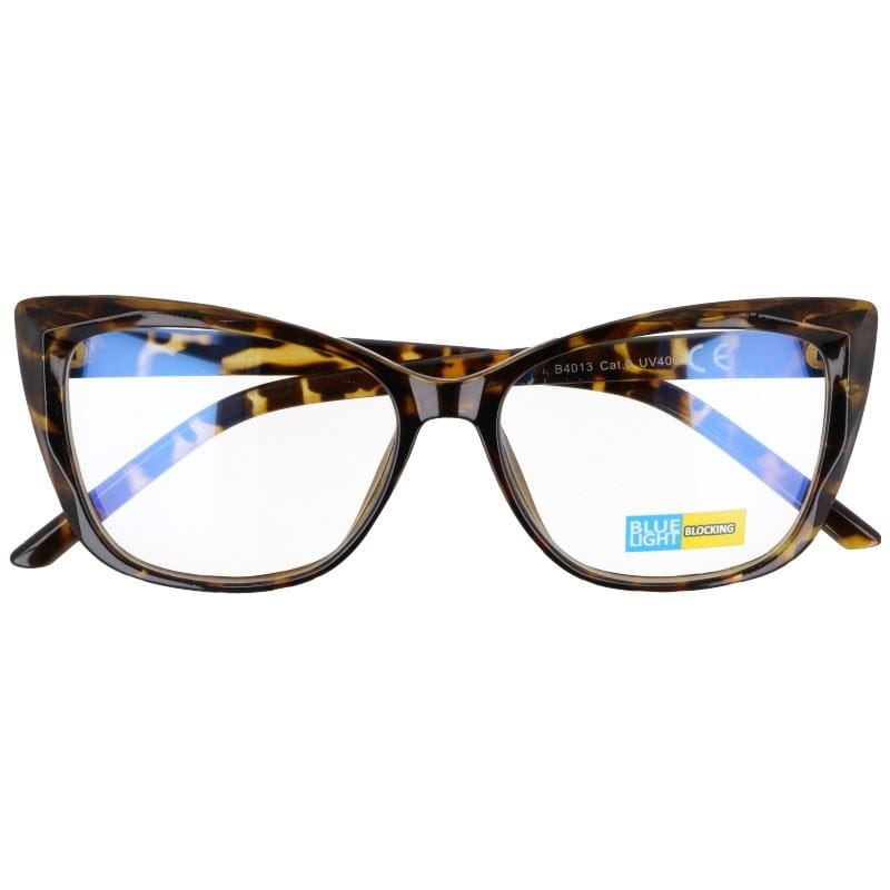 Okulary kocie do komputera damskie z filtrem blue light zerówki 2590b