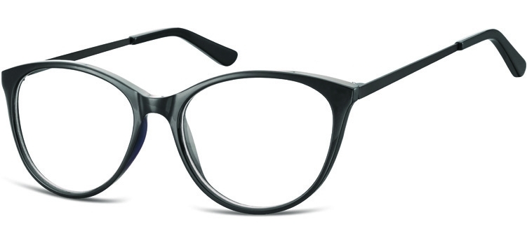 Okulary oprawki zerówki korekcyjne kocie unisex sunoptic ac27g czarne