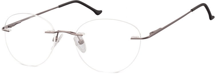 Bezramkowe okulary oprawki okrągłe korekcyjne sunoptic 985b jasno-grafitowe
