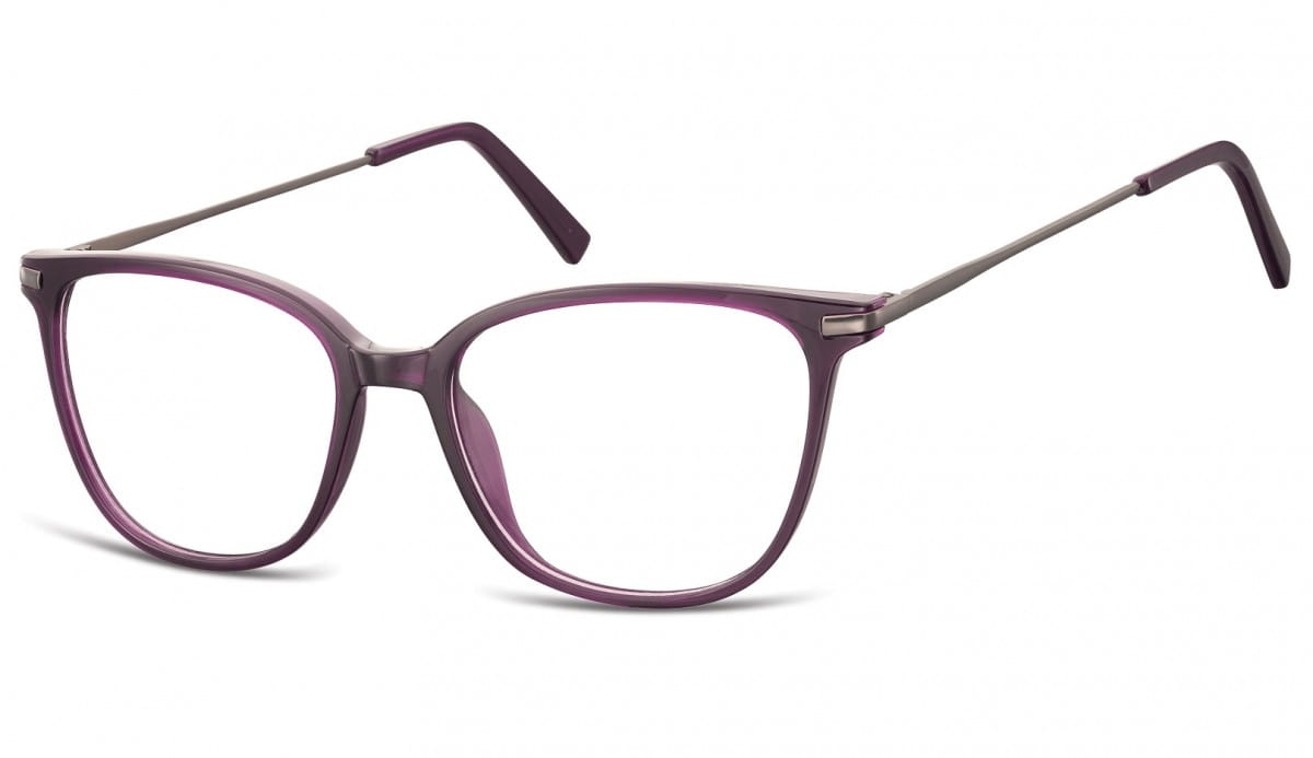 Okulary oprawki zerówki korekcyjne nerdy unisex sunoptic ac26e ciemnofioletowe