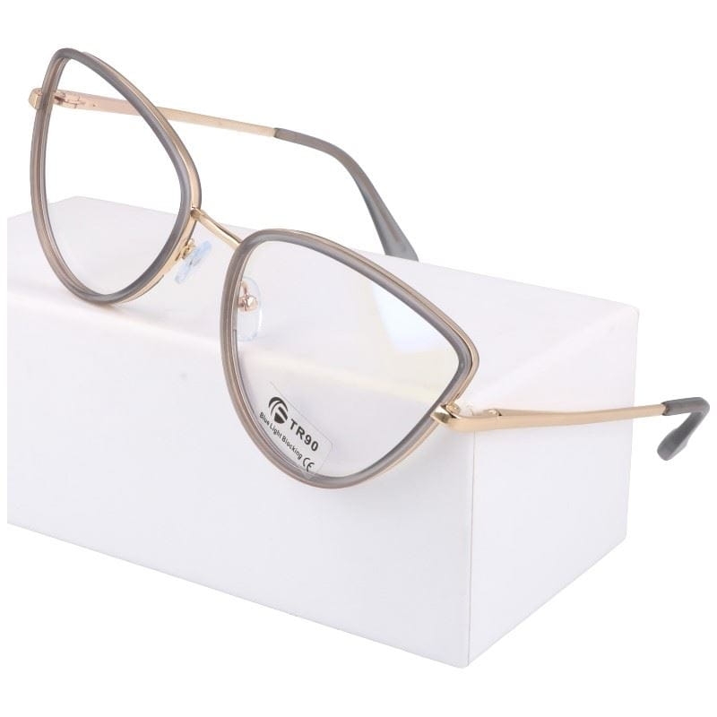 Okulary kocie do komputera damskie z filtrem blue light zerówki 2588-1