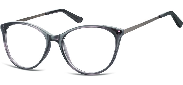 Okulary oprawki zerówki korekcyjne kocie unisex sunoptic ac27f ciemnoszare