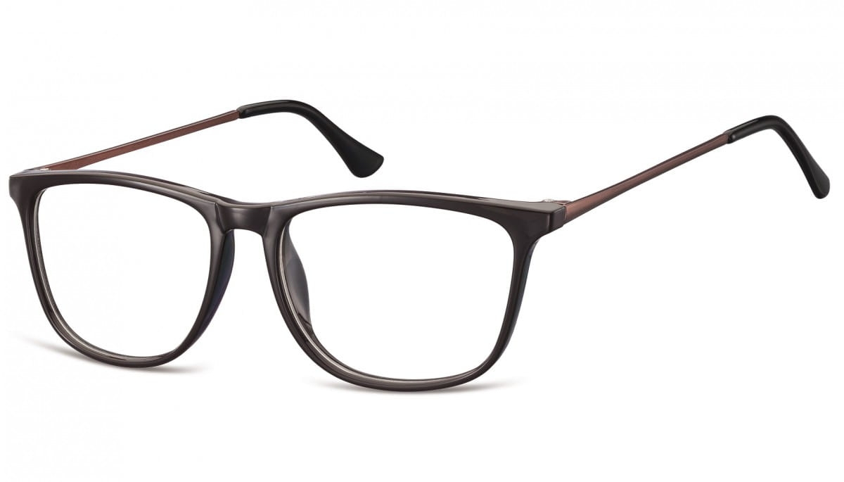 Okulary oprawki korekcyjne nerdy zerówki sunoptic cp142c ciemnobrązowe