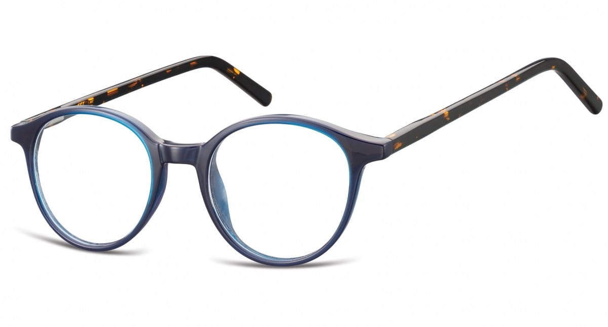 Okulary oprawki zerówki korekcyjne lenonki unisex sunoptic ac23g niebieski + panterka