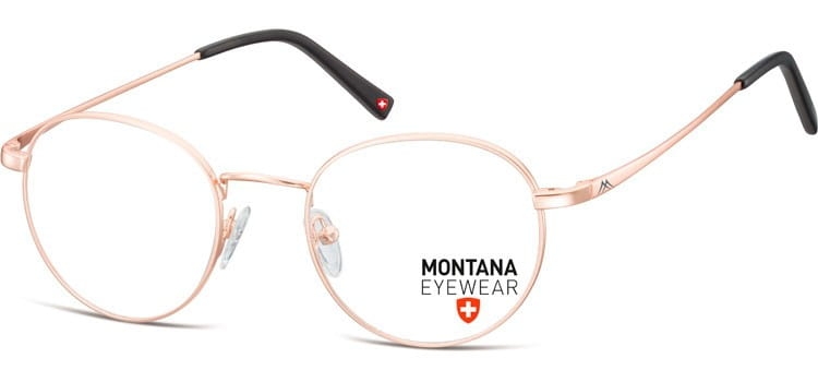 Zlote lenonki okragle okulary oprawki optyczne, korekcyjne montana mm609b