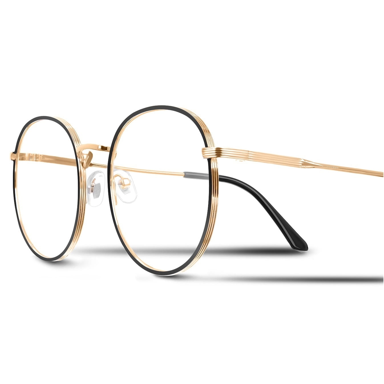 Lenonki okulary z filtrem zerówki z antyrefleksem złoto-czarne 2525