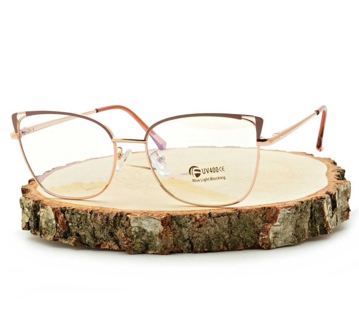 Okulary kocie do komputera damskie z filtrem blue light zerówki 2579-2