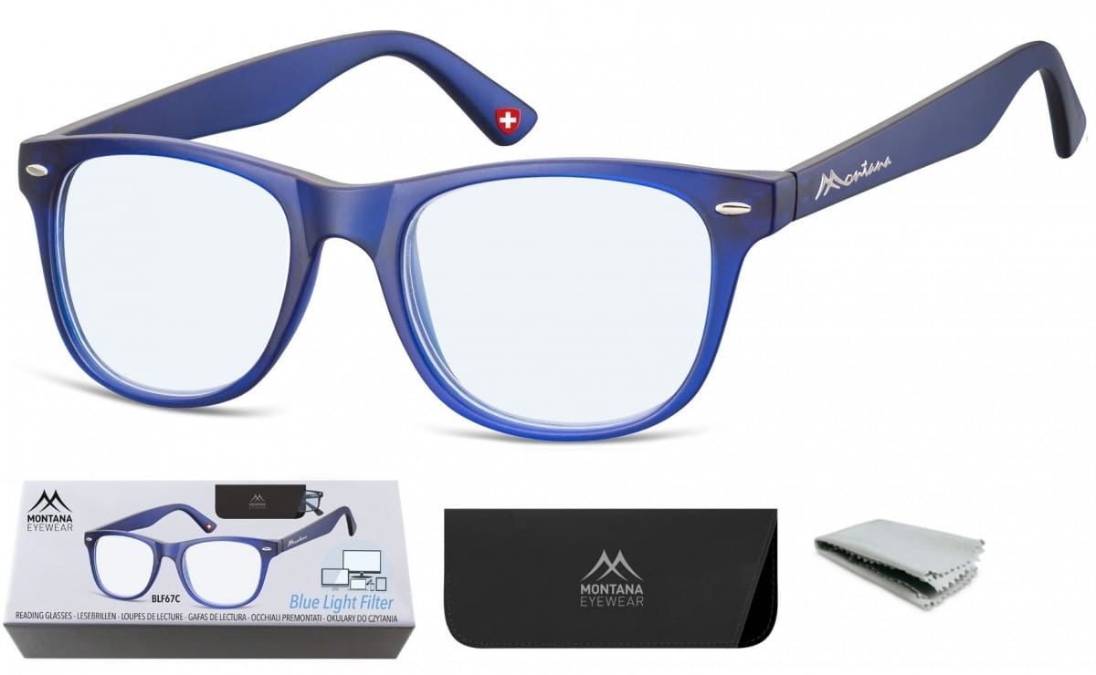 Okulary z filtrem do komputera i czytania plusy z antyrefleksem montana blfbox67c moc: +1,5