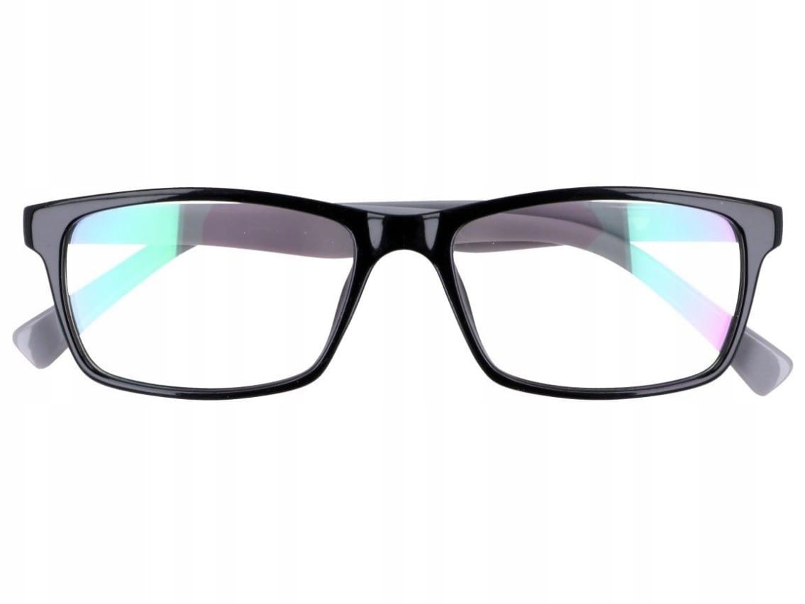 Okulary z filtrem antyrefleksyjne zerówki nerdy 9511e czarno-szare
