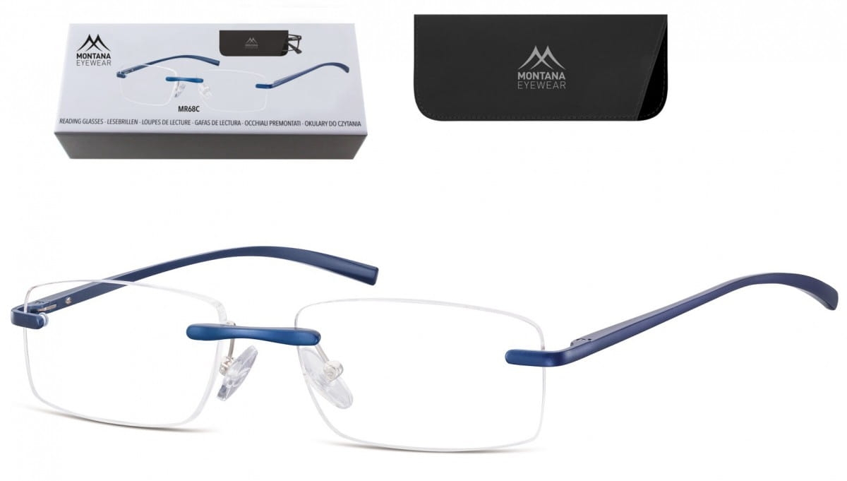 Patentki bezramkowe asferyczne okulary aluminiowe do czytania montana mr68c moc: +3.5