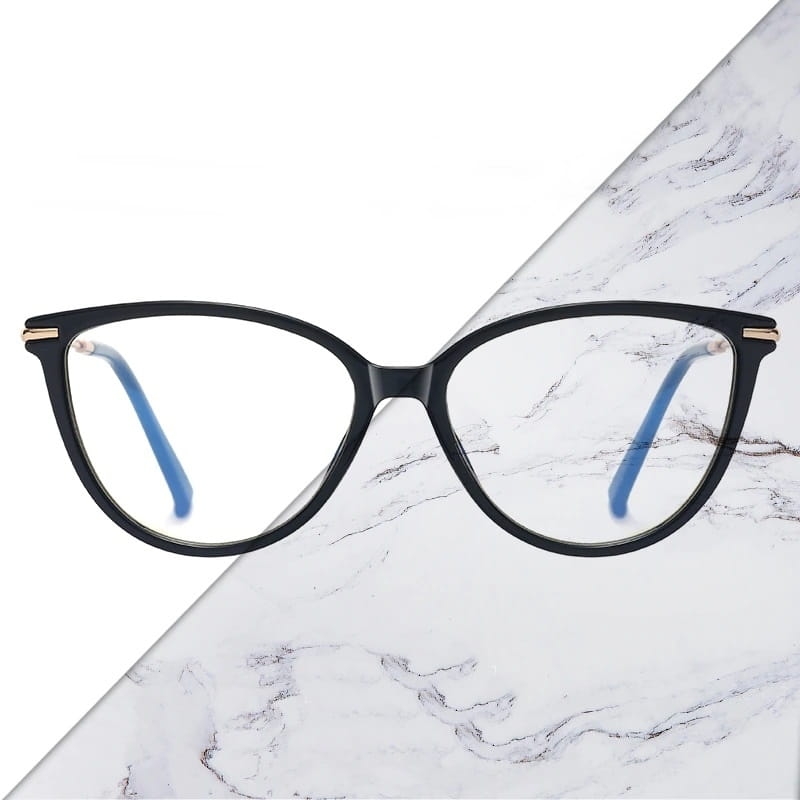 Okulary kocie do komputera damskie z filtrem blue light zerówki 2592