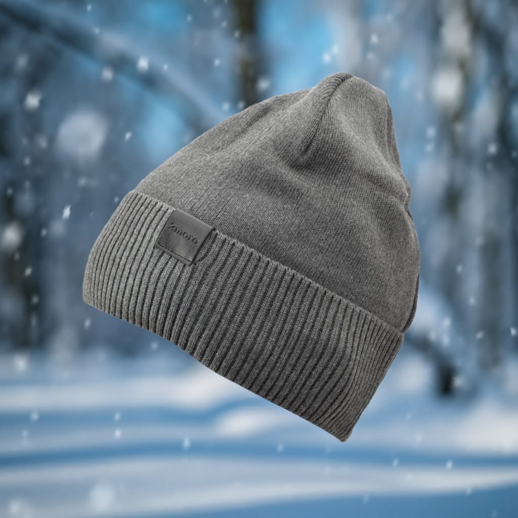 Męska zimowa czapka szara z polarem - l/xl 2moro st-539b