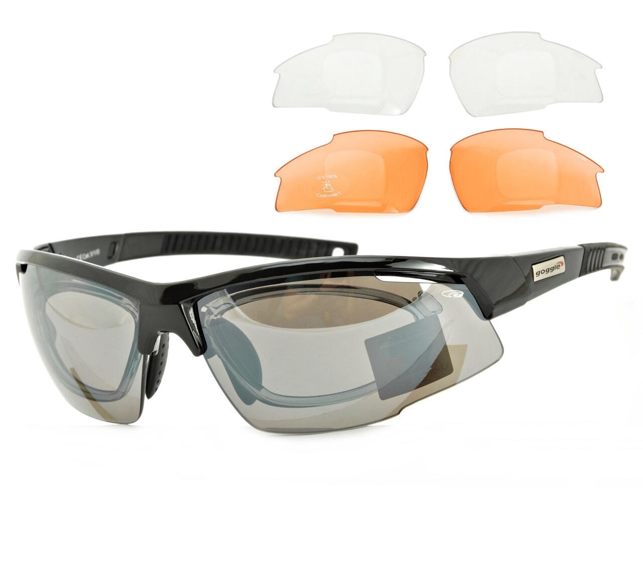 Okulary rowerowe z ramką korekcyjną i wymiennymi soczewkami goggle e865-1r