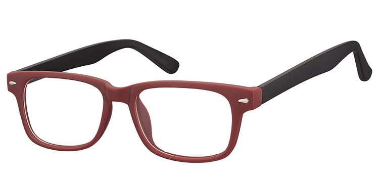 Okulary zerówki klasyczne oprawki sunoptic cp156f bordowe
