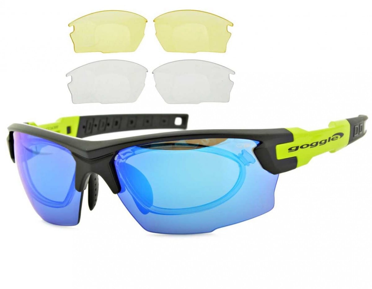Sportowe okulary z ramką korekcyjną i wymiennymi soczewkami goggle e840-2r