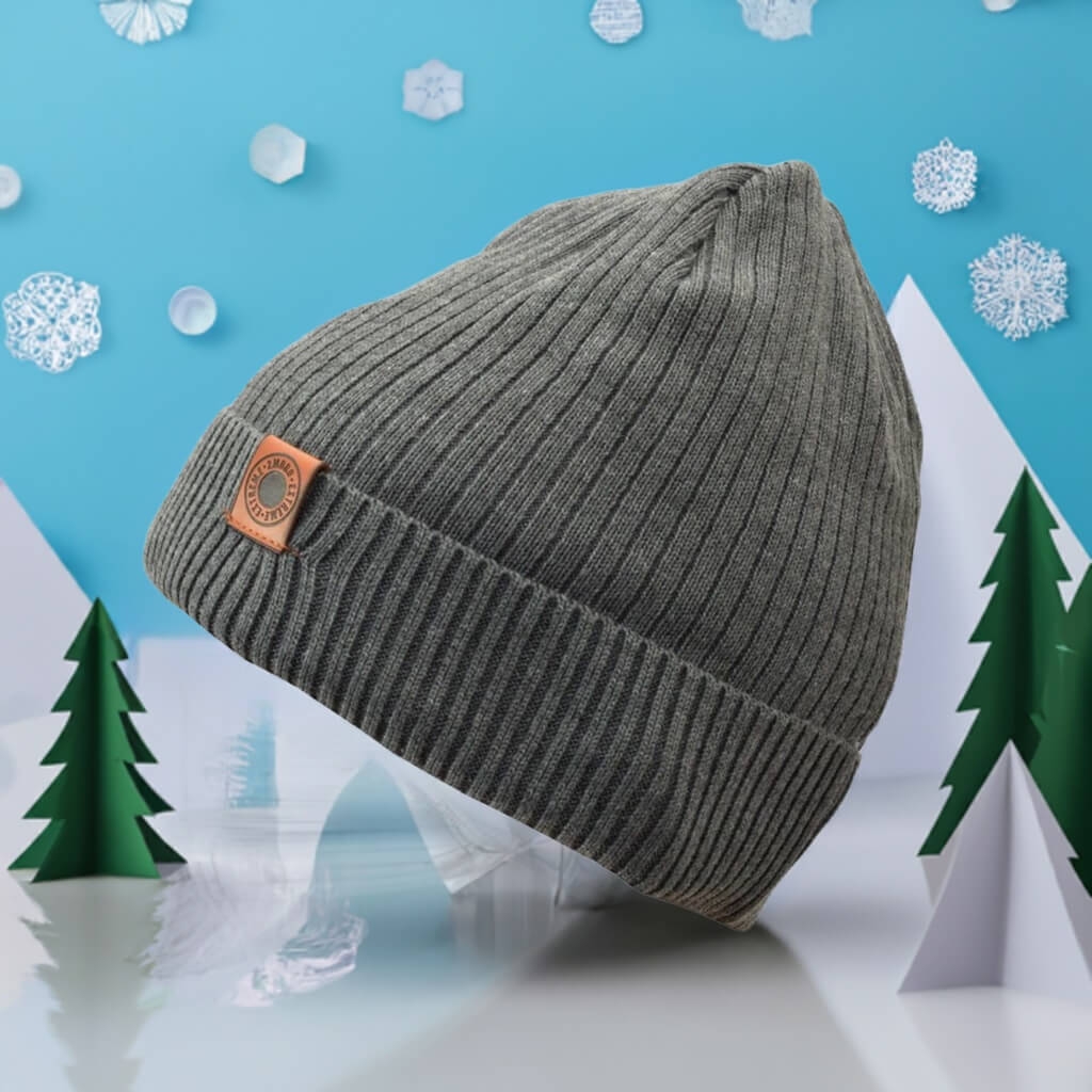 Męska zimowa czapka szara z polarem - l/xl extreme st-546b