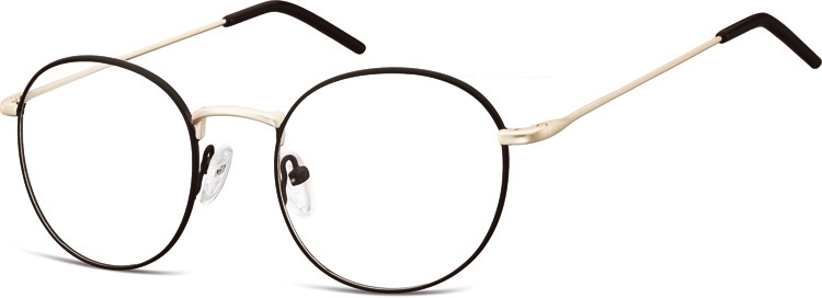 Lenonki okrągłe okulary oprawki optyczne 938f czarne + złote