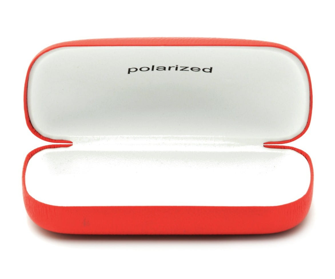 Twarde czerwone etui futerał na okulary polarzone 