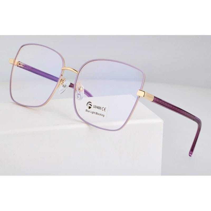 Okulary kocie do komputera damskie z filtrem blue light zerówki 2578-1