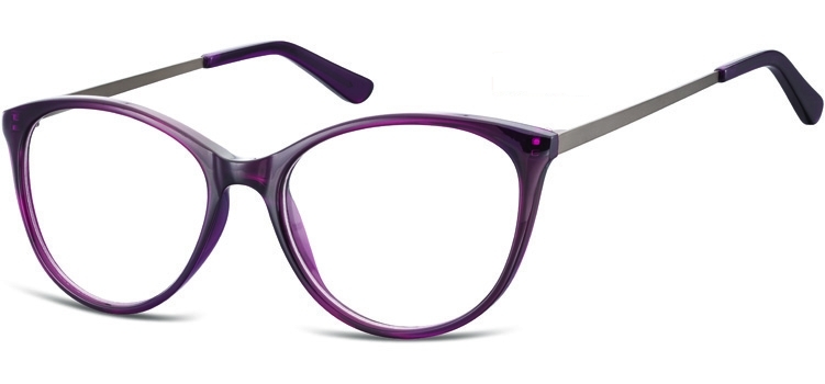 Okulary oprawki zerówki korekcyjne kocie unisex sunoptic ac27e ciemnofioletowe