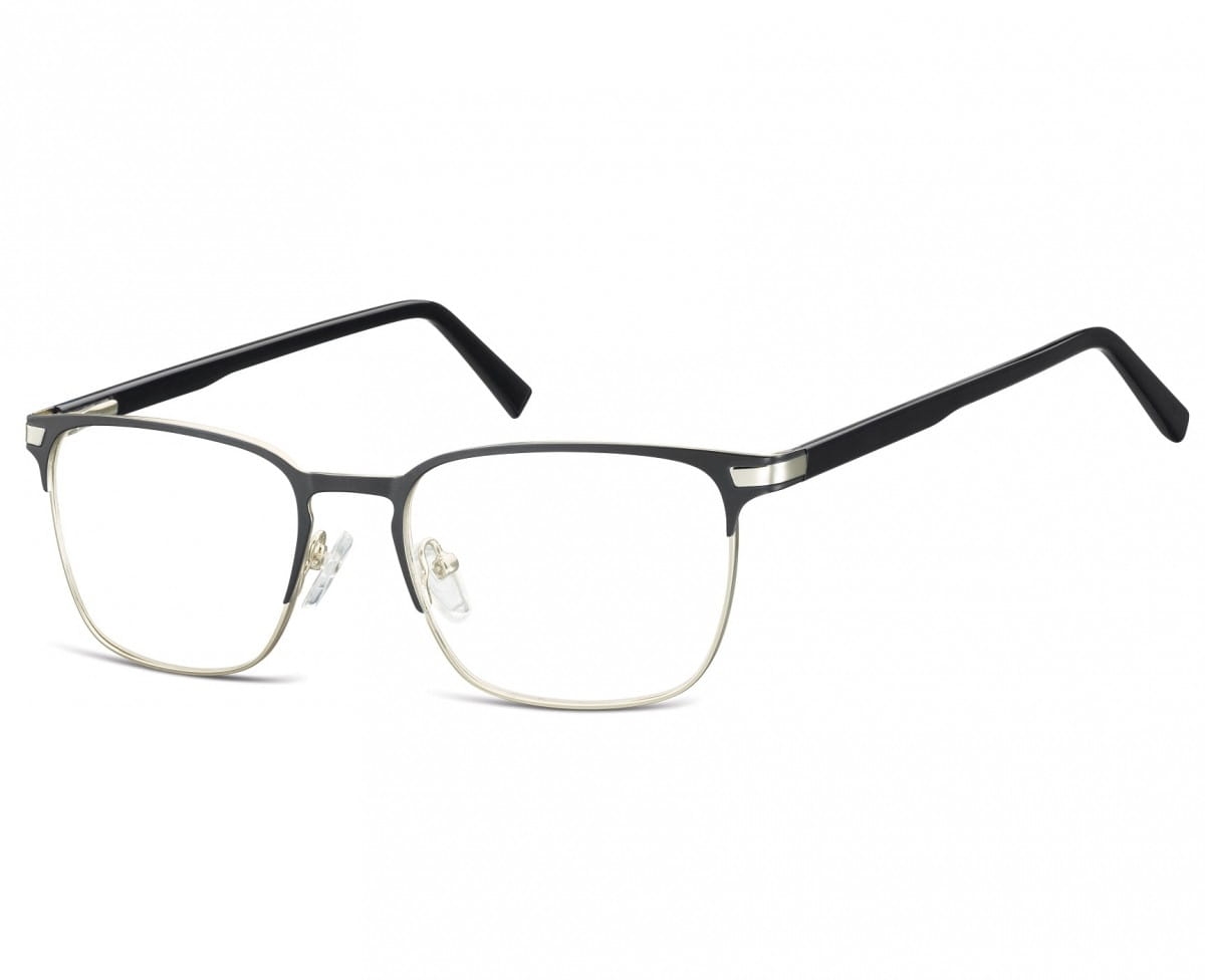 Okulary oprawki optyczne korekcyjne sunoptic 917 czarno-srebrne