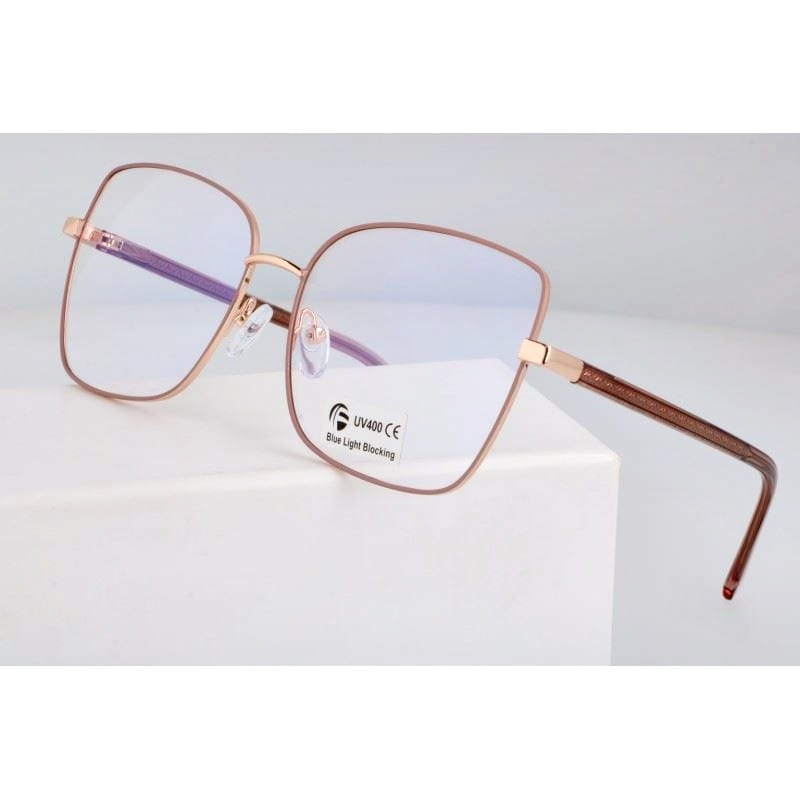 Okulary kocie do komputera damskie z filtrem blue light zerówki 2578-3