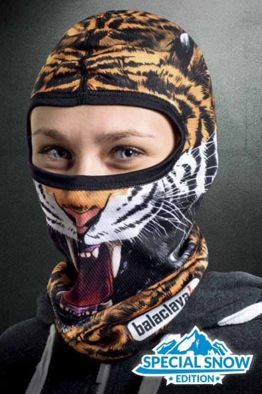 Ocieplana kominiarka termoaktywna 3d na głowę - tygrys snow