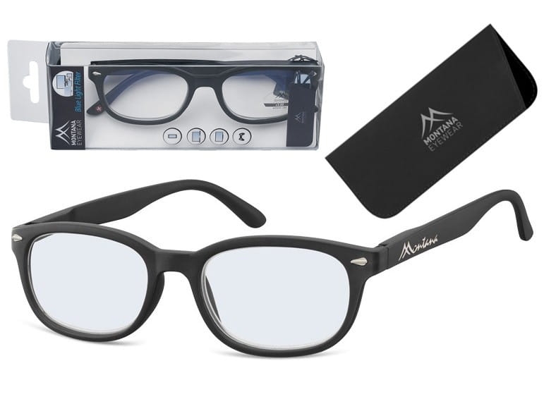 Okulary z filtrem do czytania i komputera z antyrefleksem montana blf70 moc: +2
