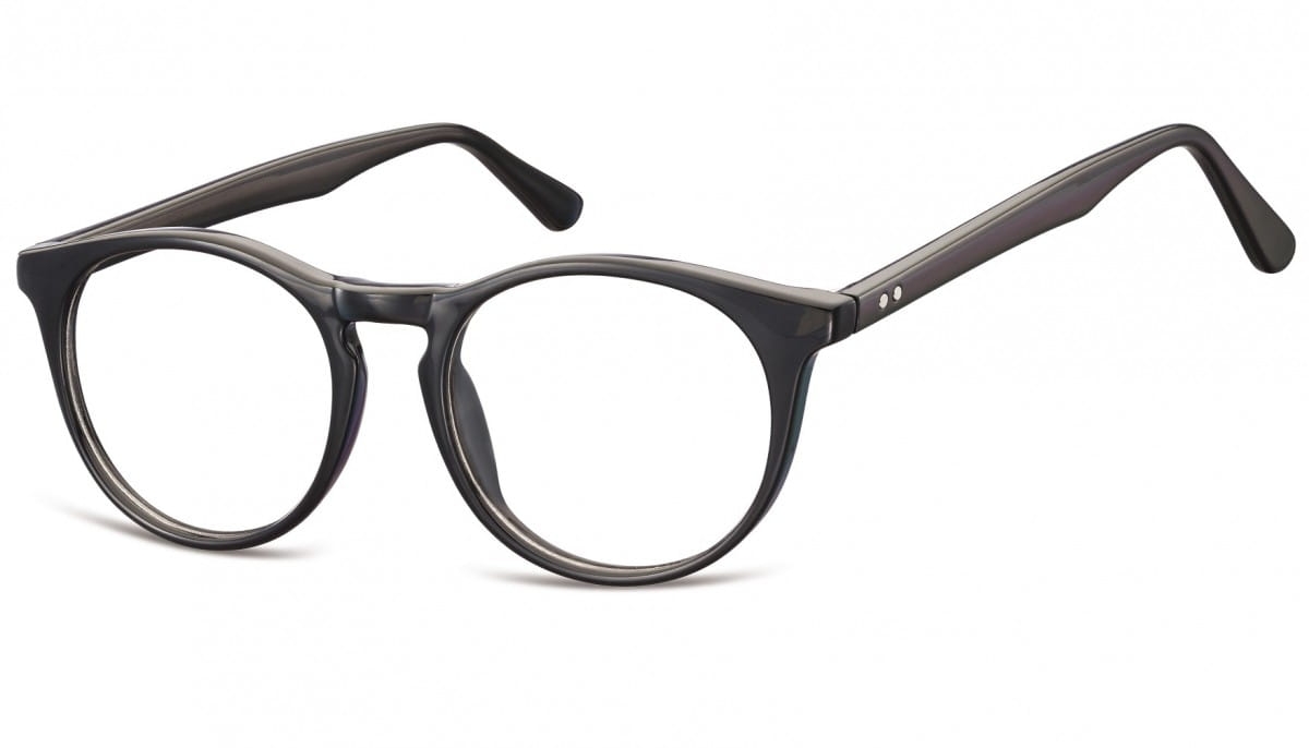 Okulary oprawki korekcyjne okrągłe lenonki zerówki sunoptic cp146a czarne