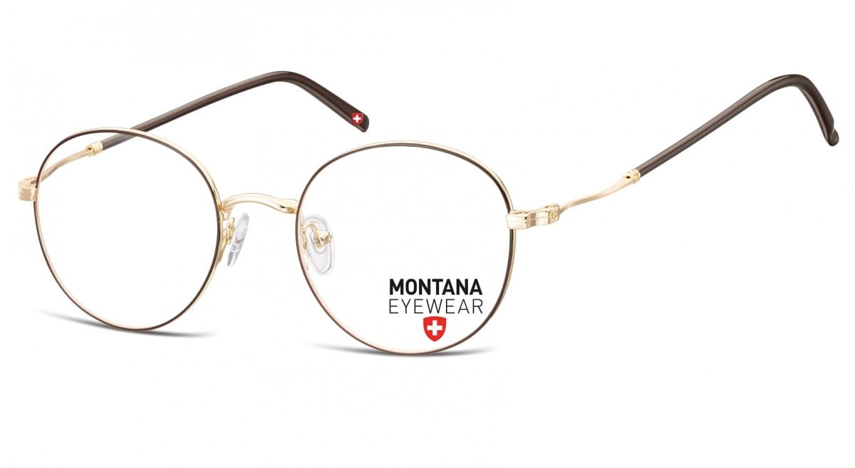 Lenonki okulary  oprawki optyczne mm598e brązowo-złote