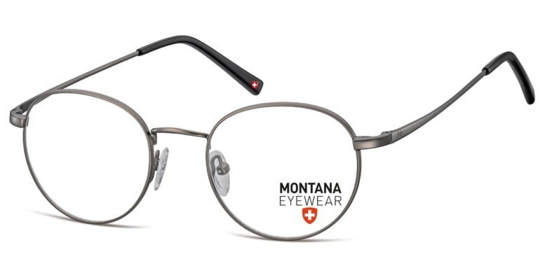 Jasnografitowe lenonki okragle okulary oprawki optyczne montana mm609g