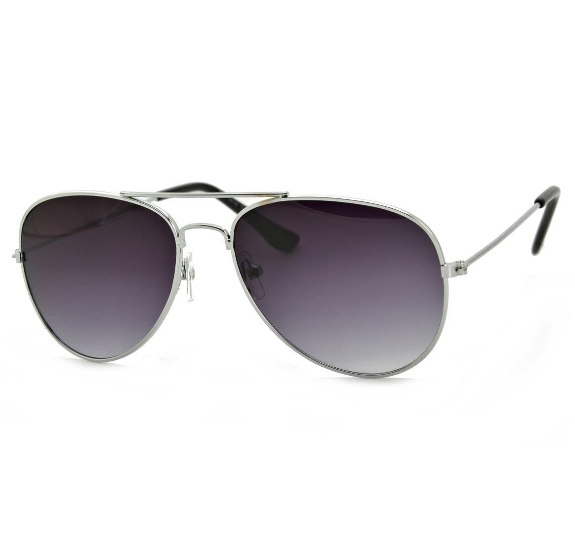 Juniorskie okulary aviator srebrno-fioletowe pilotki przeciwsłoneczne stpj-10a