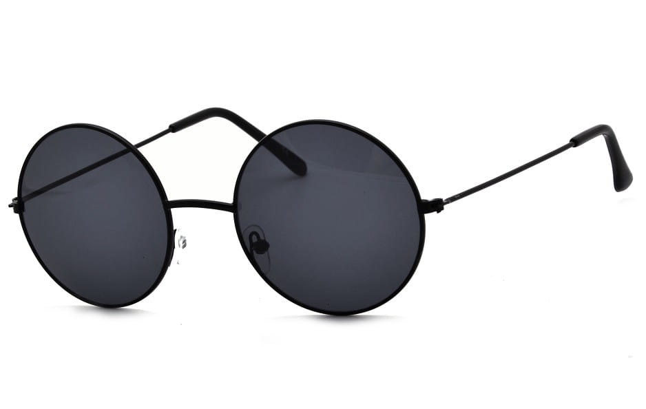 Okulary lenonki czarne przeciwsłoneczne hippie retro 4322b