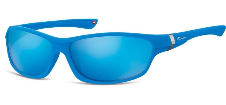 Okulary dziecięce sportowe unisex niebieskie matowe lustrzane cs90c