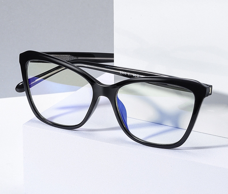 Kocie okulary do komputera damskie z filtrem blue light zerówki 2552c