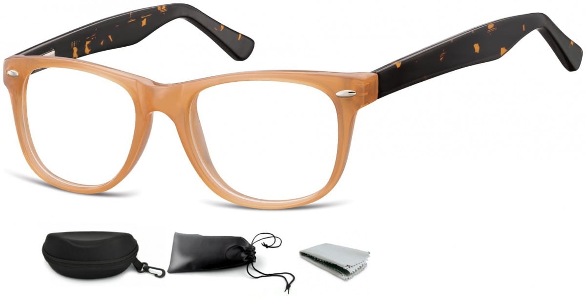 Okulary oprawki zerówki korekcyjne nerdy flex sunoptic ac15f brązowe + panterka