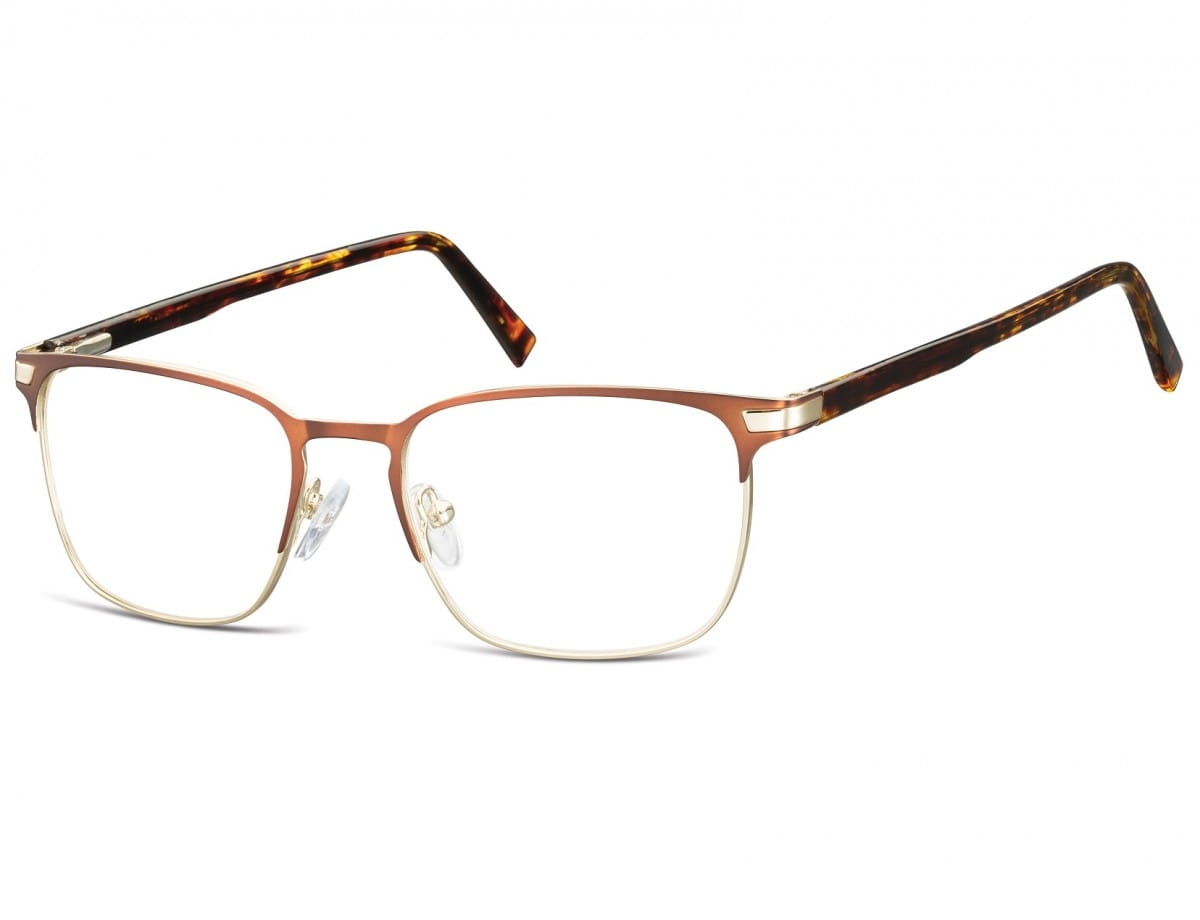 Okulary oprawki optyczne korekcyjne sunoptic 917e brązowo-złote
