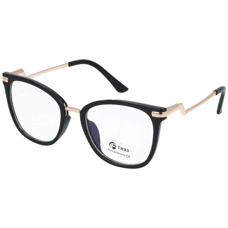 Okulary kocie do komputera damskie z filtrem blue light zerówki 2566