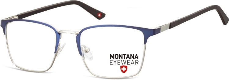 Okulary oprawki prostokątne optyczne montana mm602c srebrno-niebieskie