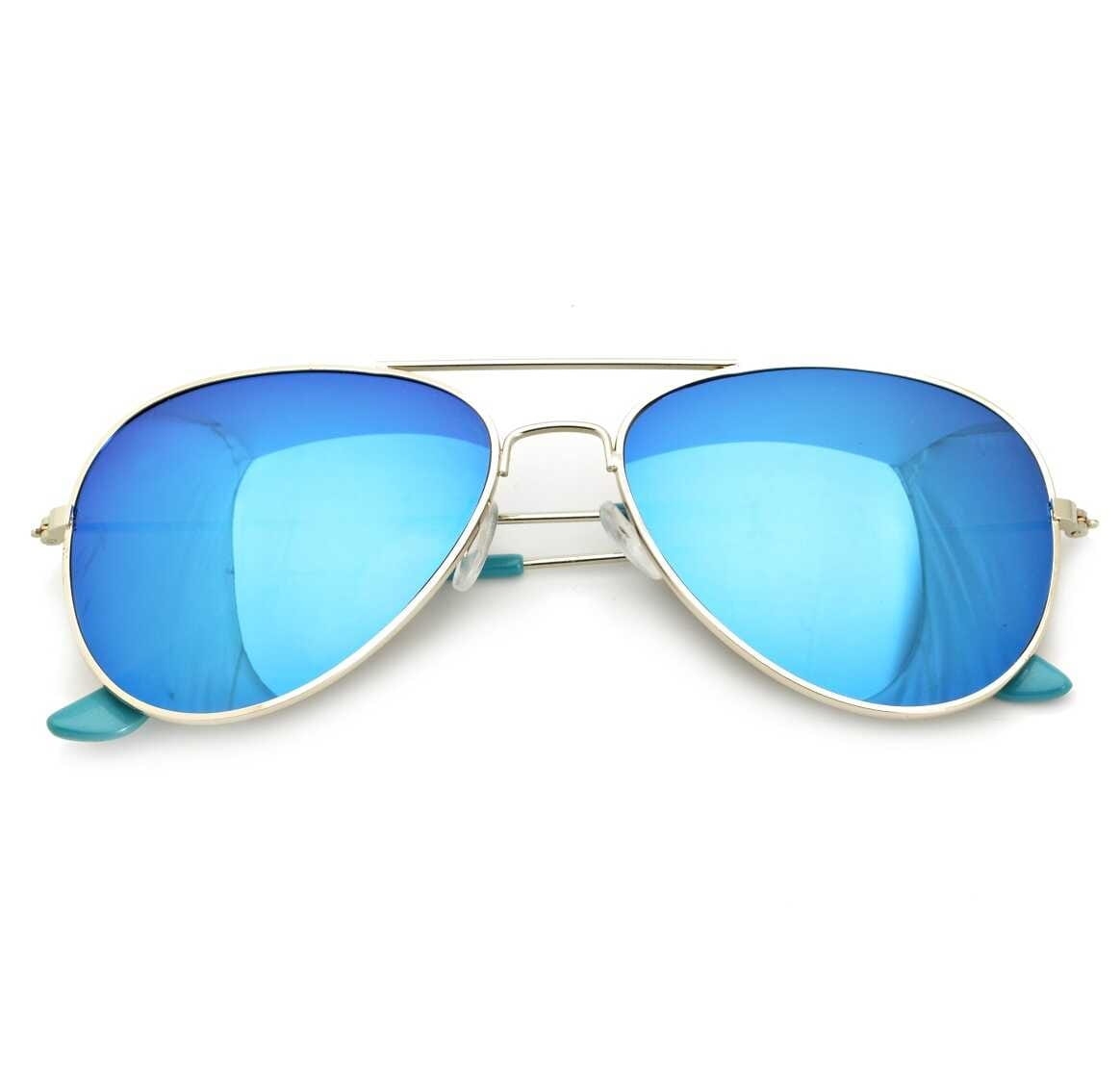 Okulary przeciwsłoneczne lustrzanki aviator pilotki 2163r