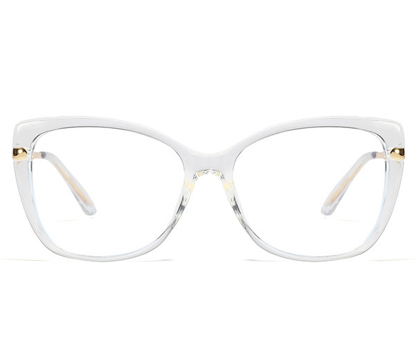Bezbarwne okulary do komputera bez wady wzroku damskie z filtrem blue light zerówki 2549-5